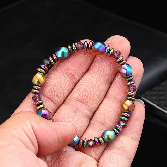 Wholesale Colorful Stone Magnet Hand Woven Bracelet JDC-BT-Yunj008
