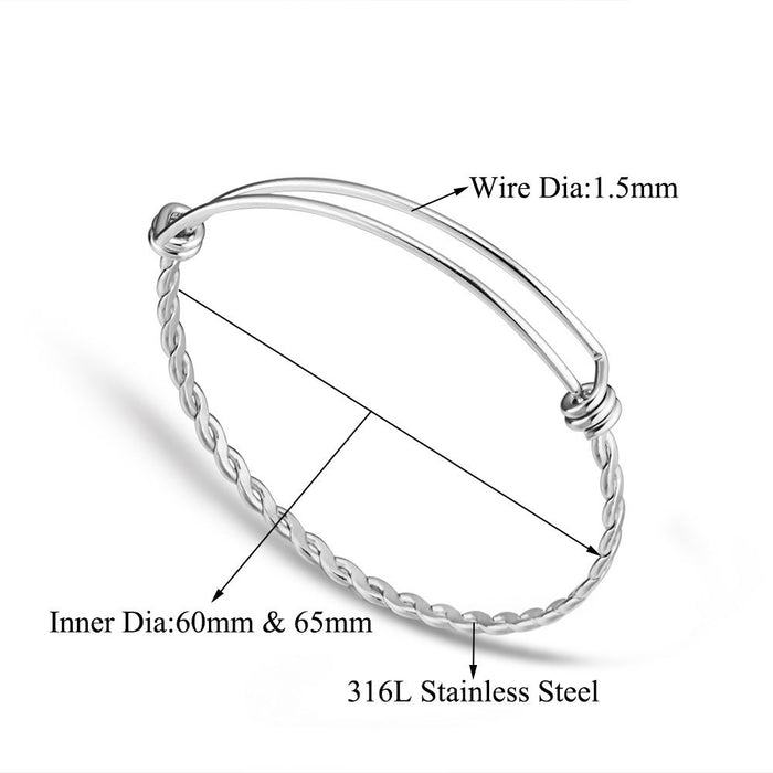 Wholesale 10Pcs Stainless Steel DIY Coil Push Pull Expansion Joint Adjustable Titanium Steel Wire Bracelet JDC-BT-QZhu001