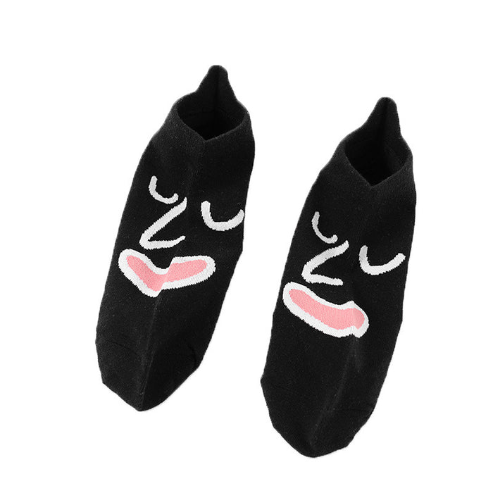 Wholesale New cotton socks with unique and quirky cartoon expressions, embroidered boat socks