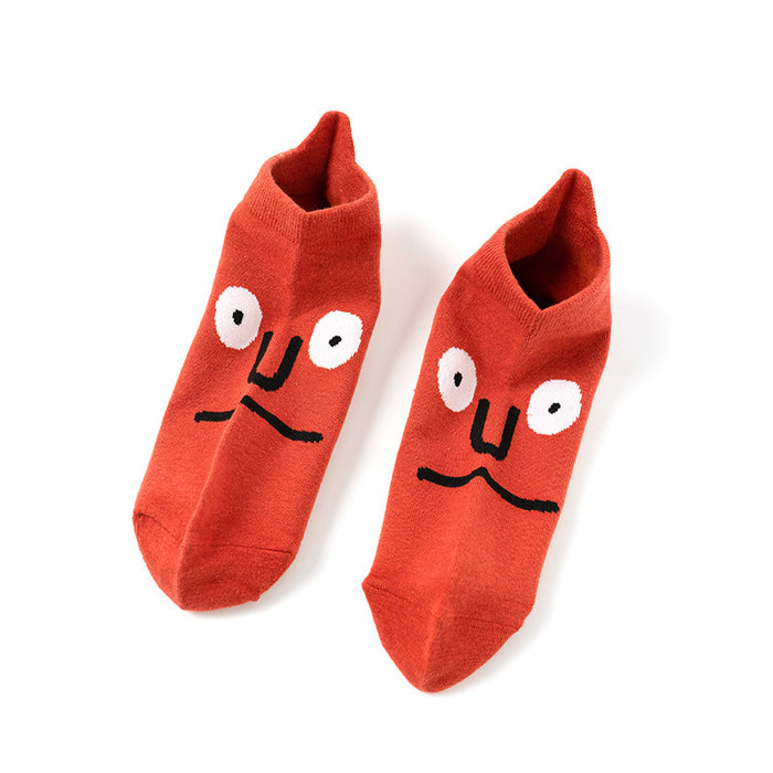 Wholesale New cotton socks with unique and quirky cartoon expressions, embroidered boat socks