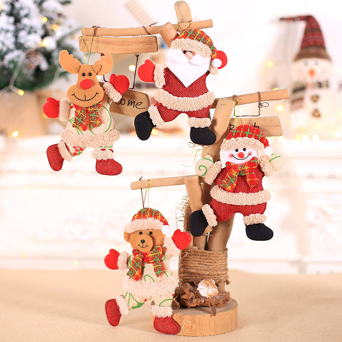 Wholesale Christmas decorations Christmas tree accessories Christmas fabric small doll pendant dancing old snowman doll