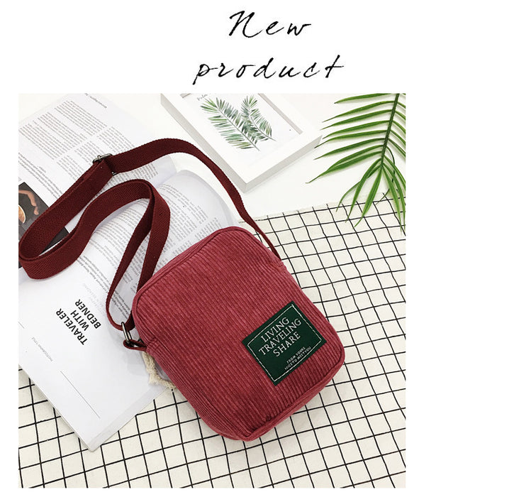 Wholesale Corduroy Shoulder Casual Messenger Bag JDC-SD-Feil003