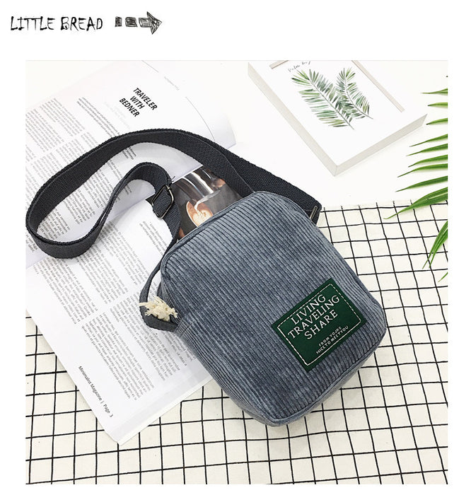 Wholesale Corduroy Shoulder Casual Messenger Bag JDC-SD-Feil003