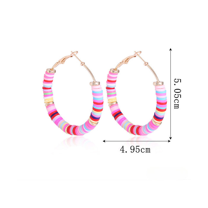 Wholesale 5pcs Rainbow Festival Love Zinc Alloy Valentine's Day Earrings JDC-ES-BingLi001