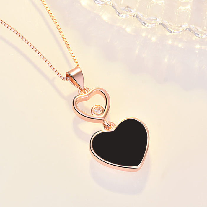Wholesale Same style necklace, black dropper love pendant, heart-shaped women's necklace