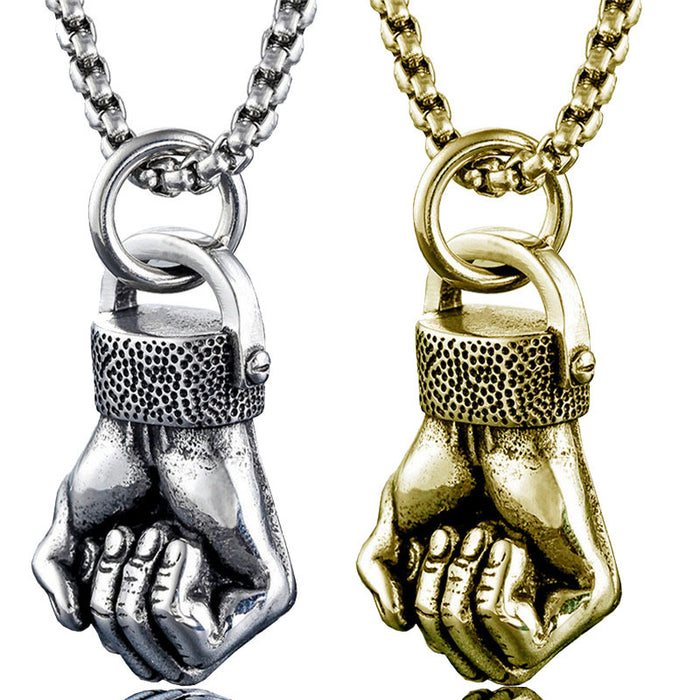 Wholesale Fist Pendant Stainless Steel Men's Necklace JDC-NE-ChengHan022