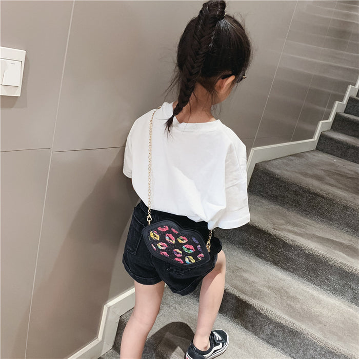 Wholesale Colorful Lip Crossbody Bag Cute Chain Shoulder Bag