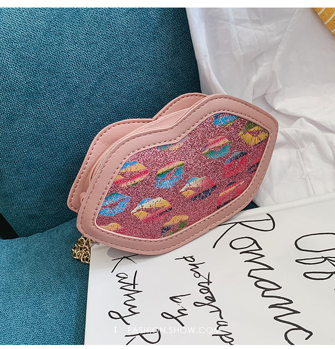 Wholesale Colorful Lip Crossbody Bag Cute Chain Shoulder Bag