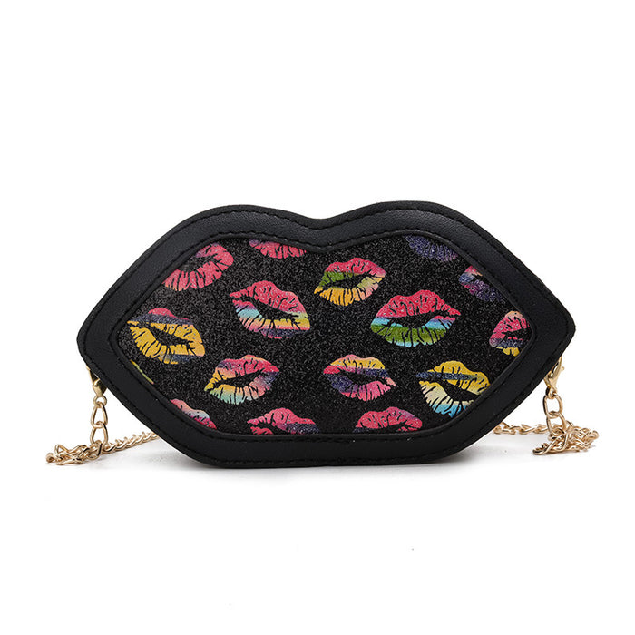 Wholesale Colorful Lip Crossbody Bag Cute Chain Shoulder Bag