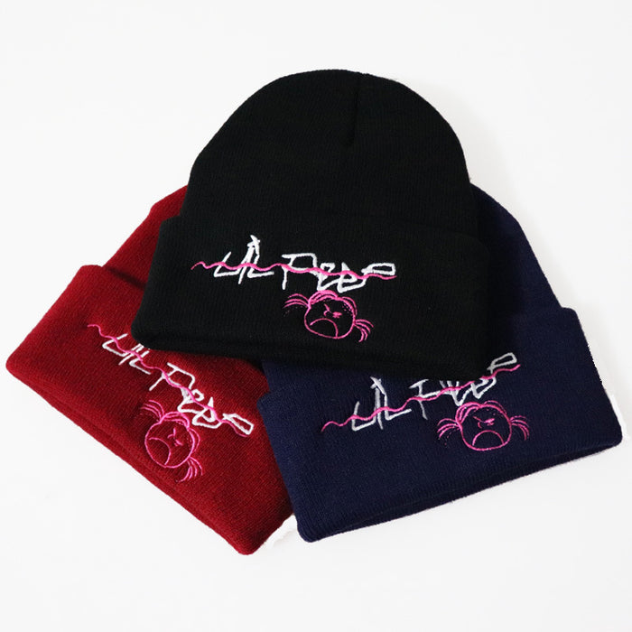 Wholesale Cartoon Girl Embroidery Acrylic Knitted Beanie Hat JDC-FH-LvH027