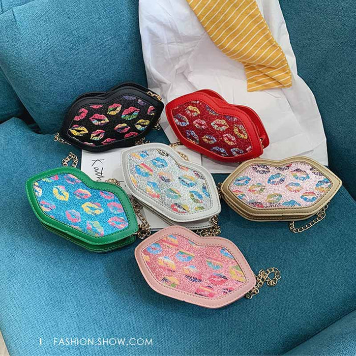 Wholesale Colorful Lip Crossbody Bag Cute Chain Shoulder Bag