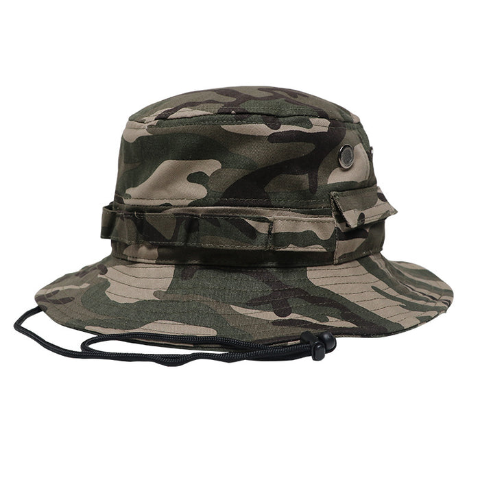 Wholesale Outdoor fishing sun hat, breathable fisherman hat, folding basin hat, drawstring hat