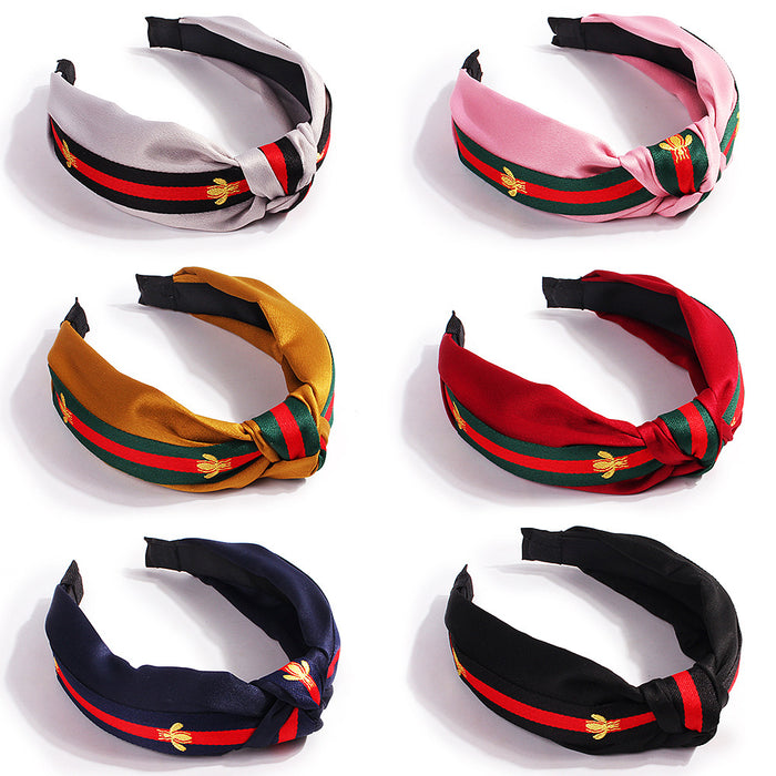 Wholesale Wide Edge Simple Fabric Knotted Headband JDC-HD-Yiyue002