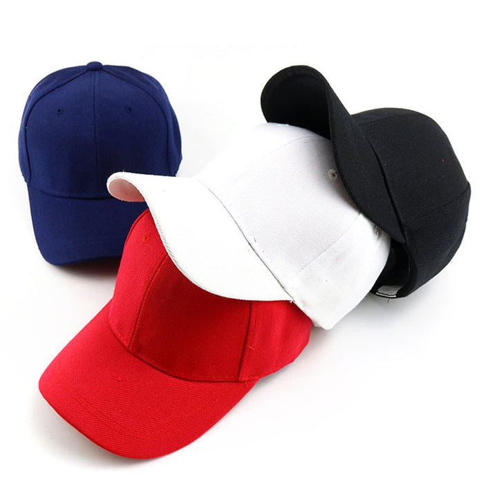 Wholesale Red Solid Color Kids Baseball Cap With Wide Brim Sunscreen Dome Top Trendy Gift