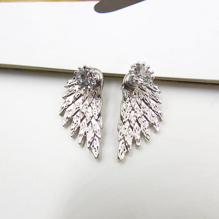 Wholesale Earrings Alloy Retro Stereo Angel Wings MOQ≥2 JDC-ES-HaoBiao021