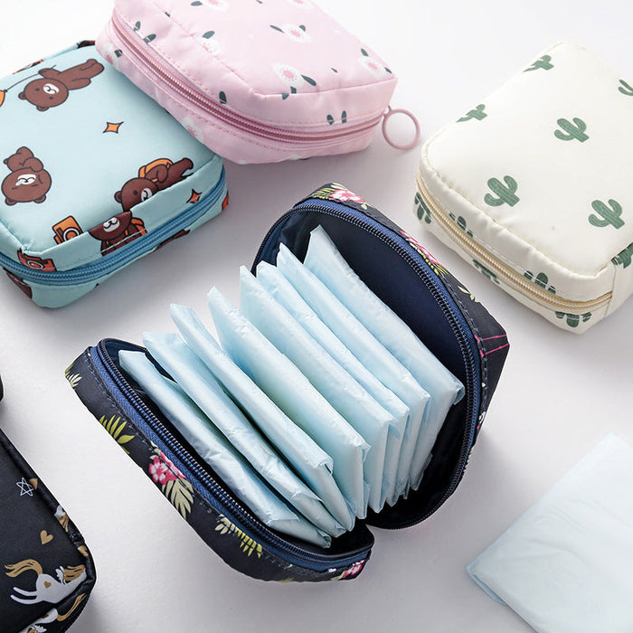 Wholesale Storage Bag Nylon Cute Sanitary Napkin Portable Large Capacity JDC-SB-DX001