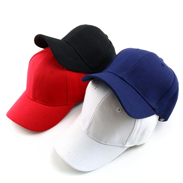 Wholesale Red Solid Color Kids Baseball Cap With Wide Brim Sunscreen Dome Top Trendy Gift