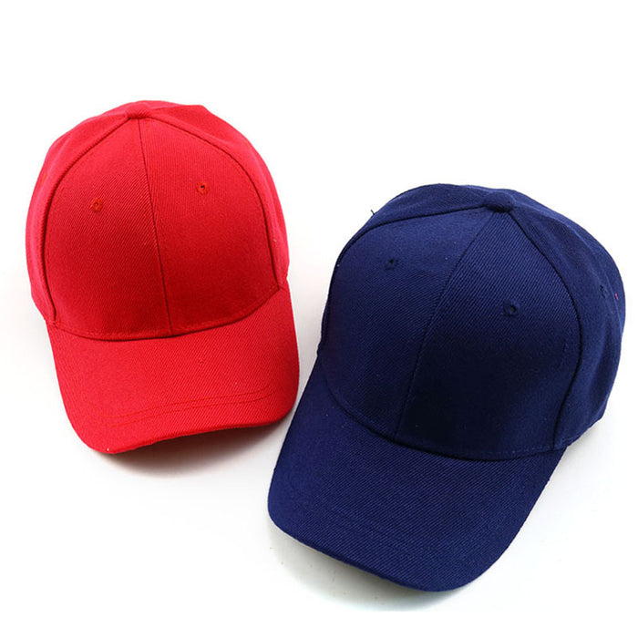 Wholesale Red Solid Color Kids Baseball Cap With Wide Brim Sunscreen Dome Top Trendy Gift