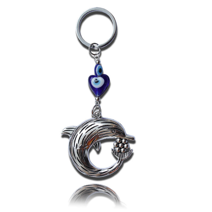 Wholesale Alloy pendant keychain bag hanging various keychains, blue eyes keychain bag hanging