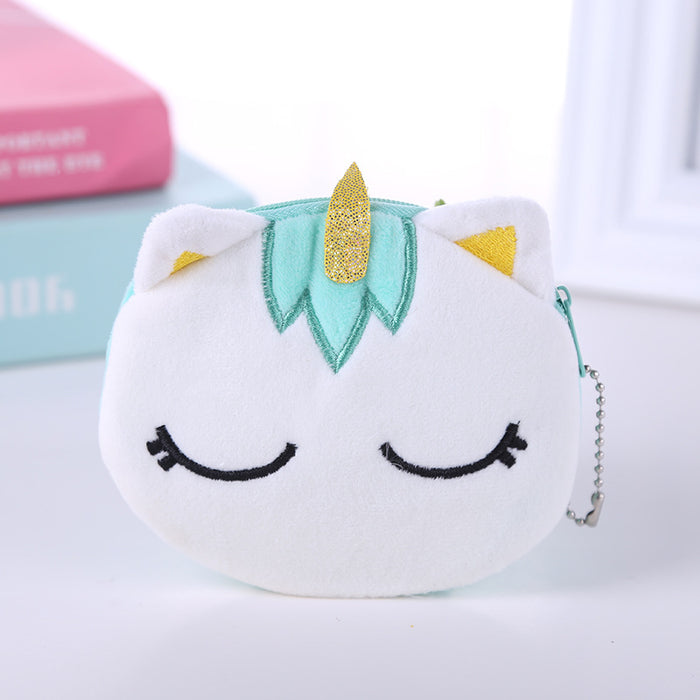 Wholesale Unicorn Unicorn Mini Coin Storage Children's Cartoon Cute Plush Headphones Data Cable Small Coin Purse JDC-WT-SM004