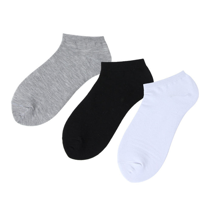 Wholesale Basic solid color white casual cotton socks with low cut and shallow mouth design
