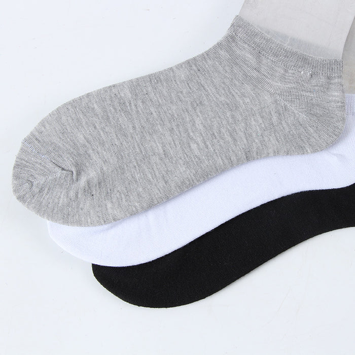 Wholesale Basic solid color white casual cotton socks with low cut and shallow mouth design