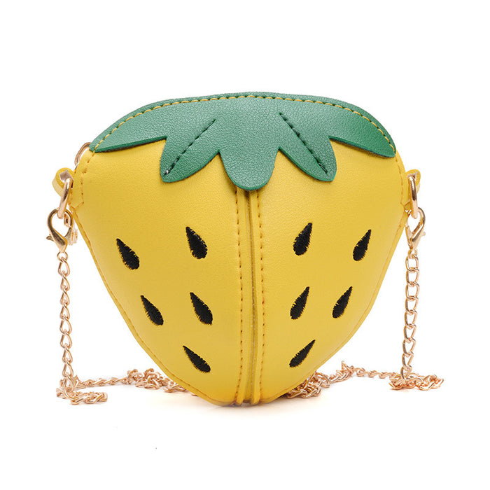 Wholesale Children's bag, strawberry chain crossbody bag, cute little girl's coin purse, mini accessories, fruit backpack