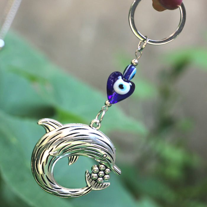 Wholesale Alloy pendant keychain bag hanging various keychains, blue eyes keychain bag hanging