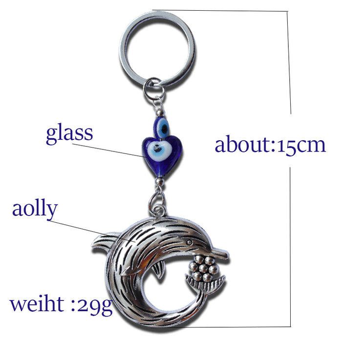 Wholesale Alloy pendant keychain bag hanging various keychains, blue eyes keychain bag hanging