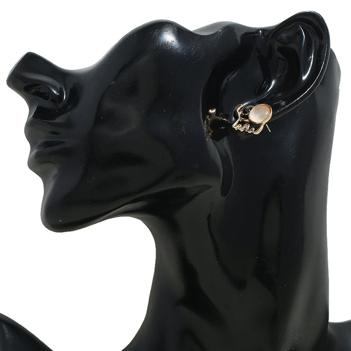 Wholesale Earrings Alloy Opal Elephant MOQ≥2 JDC-ES-ZL030