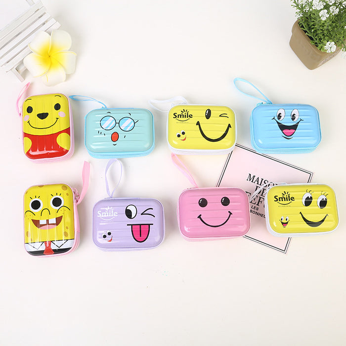 Wholesale Jewelry Accessories Tinplate Storage Bag Rectangular Student Portable Zipper Bag Cartoon Children's Coin Bag Storage Box