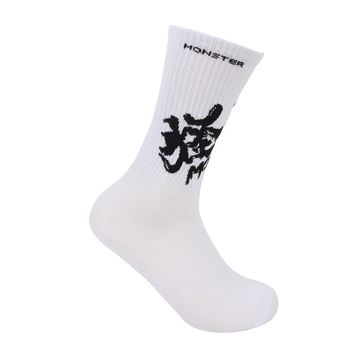 Wholesale Long tube socks, cotton, artistic, personalized, couple, trendy, creative, black and white cotton socks