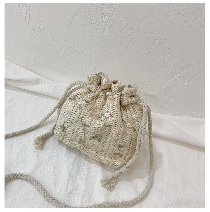 Wholesale Bag shoulder crossbody bag mini grass woven bucket bag