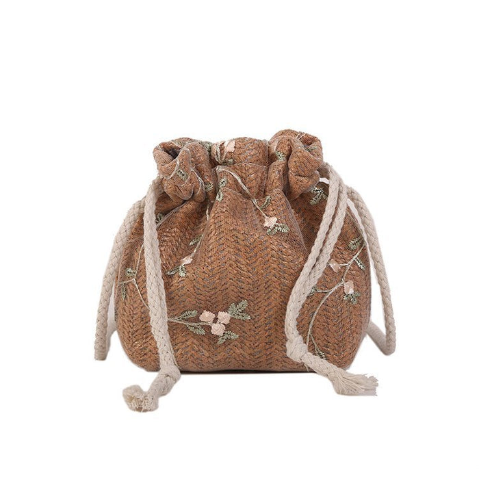 Wholesale Bag shoulder crossbody bag mini grass woven bucket bag