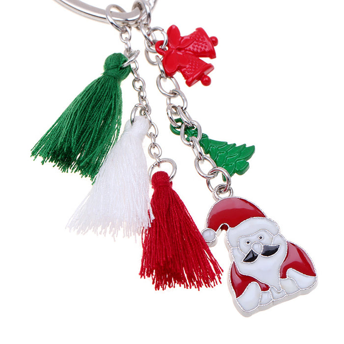 Wholesale  Peach Heart Keychain Alloy Tassel Keychain