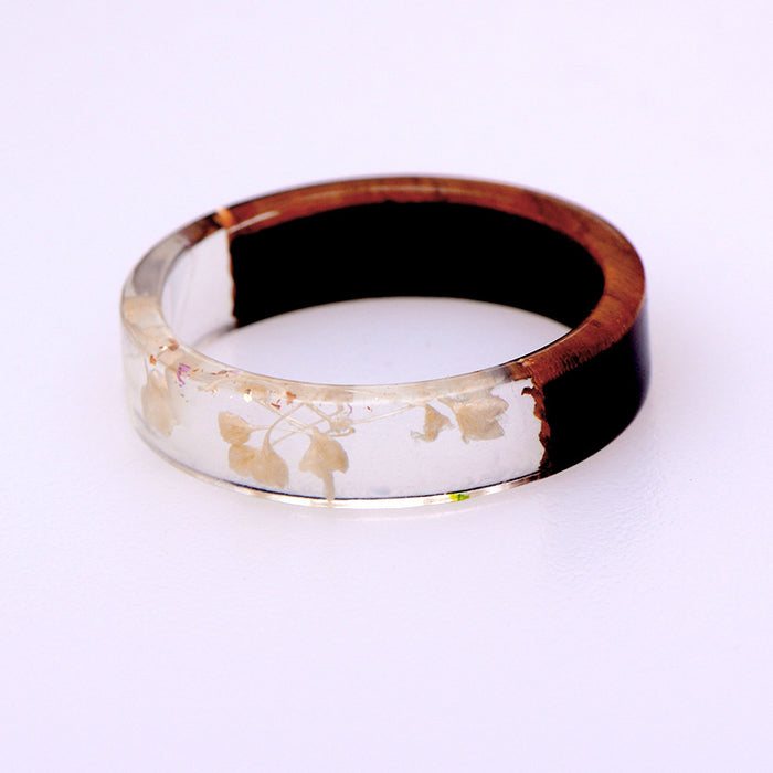 Wholesale Vintage Handmade Jewelry Creative Resin Wood Transparent Ring