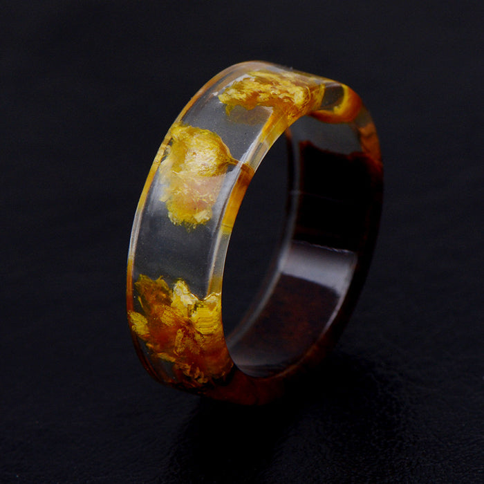 Wholesale Vintage Handmade Jewelry Creative Resin Wood Transparent Ring