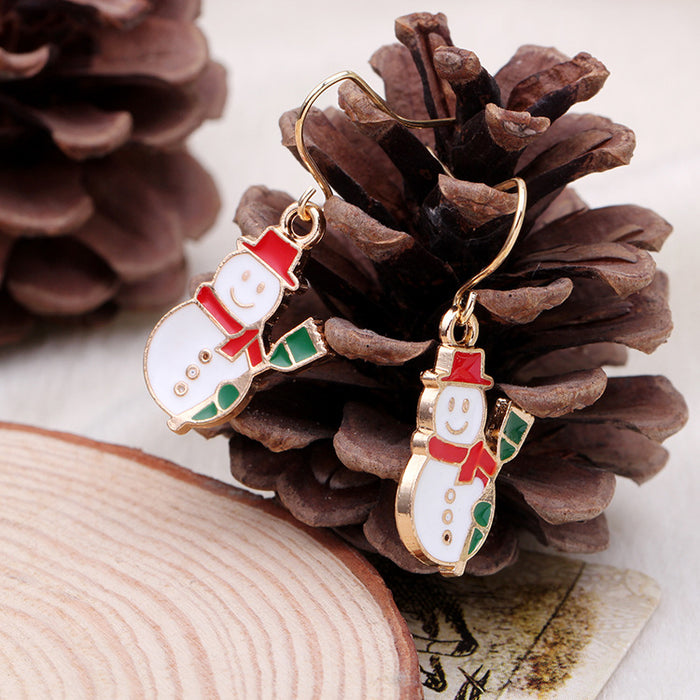 Wholesale Christmas Snowman Earrings Alloy Oil Drop  Earrings