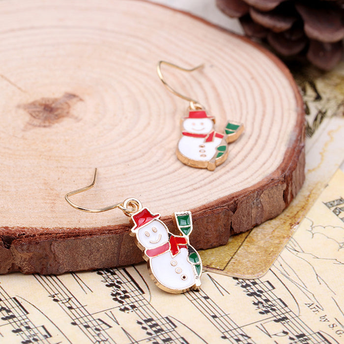 Wholesale Christmas Snowman Earrings Alloy Oil Drop  Earrings