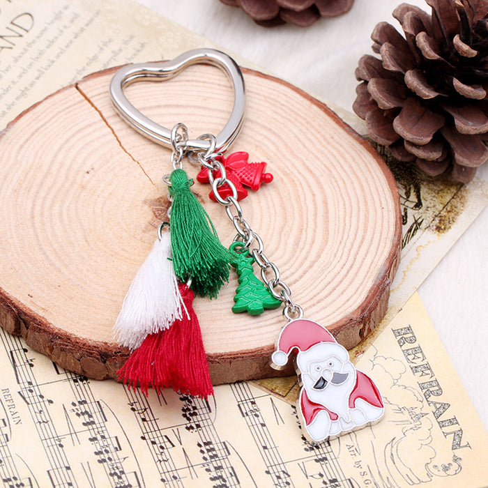 Wholesale  Peach Heart Keychain Alloy Tassel Keychain