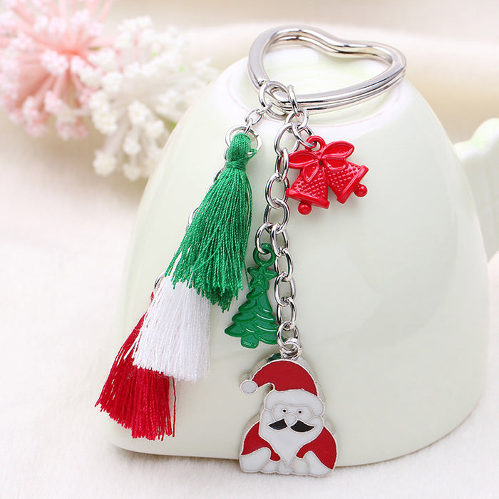 Wholesale  Peach Heart Keychain Alloy Tassel Keychain