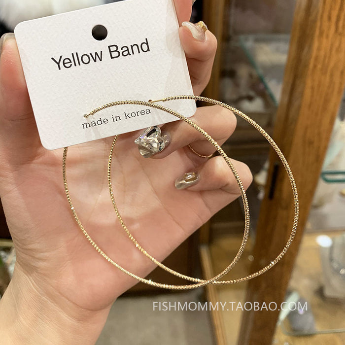 Wholesale New Fashionable, Personalized, Exaggerated, Trendy, Large Circle, Golden Circle, Ring Earrings