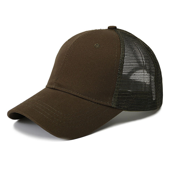Wholesale Mesh Hat Cotton Solid Color Ponytail Baseball Cap JDC-FH-Chunq007