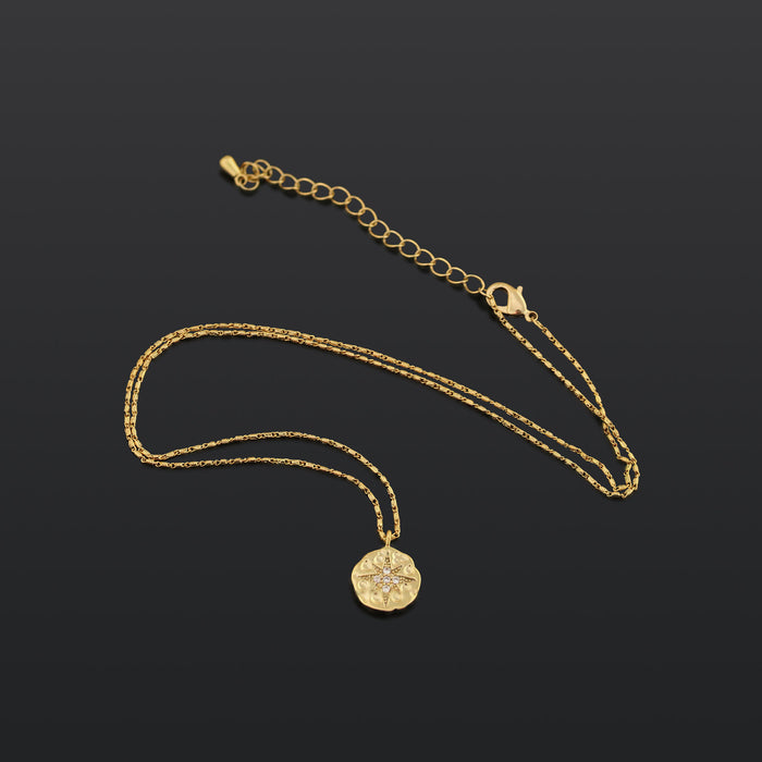 Wholesale Button pendant necklace, gold-plated collarbone chain