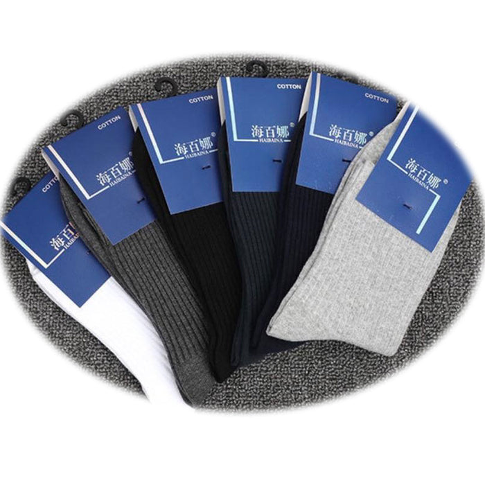 Wholesale Double needle tube thick middle tube socks, simple and warm cotton socks, breathable business socks
