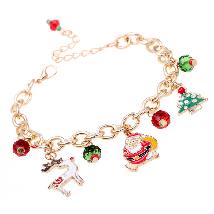 Wholesale  Bracelet Alloy Oil Drop Christmas Tree Elk Bracelet