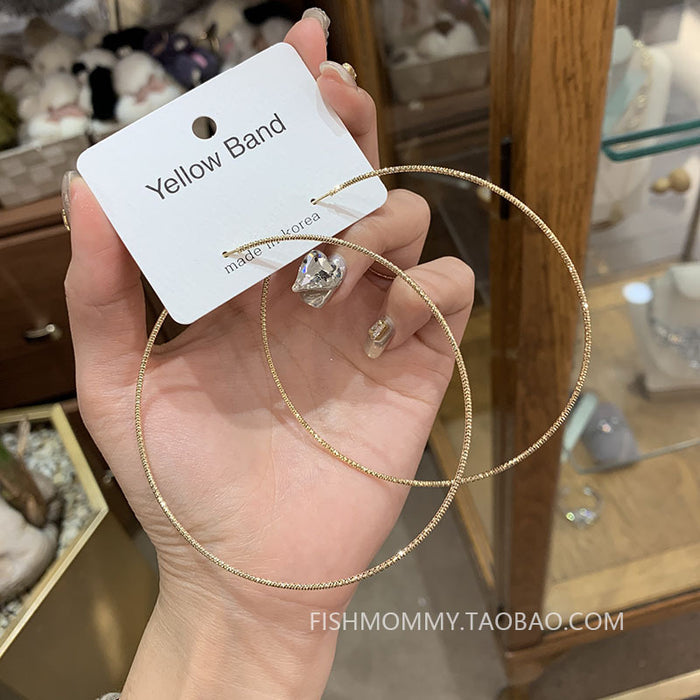 Wholesale New Fashionable, Personalized, Exaggerated, Trendy, Large Circle, Golden Circle, Ring Earrings