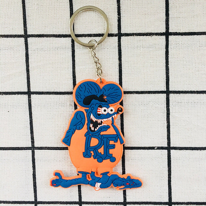 Wholesale PVC Mouse Double-sided Soft Glue Keychain Cartoon Anime Drop Plastic Keychain Wholesale Key Accessories JDC-KC-Hual007