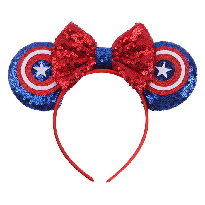 Wholesale Independence Day Sequin Bow Fabric Headband JDC-HD-ZheZ005