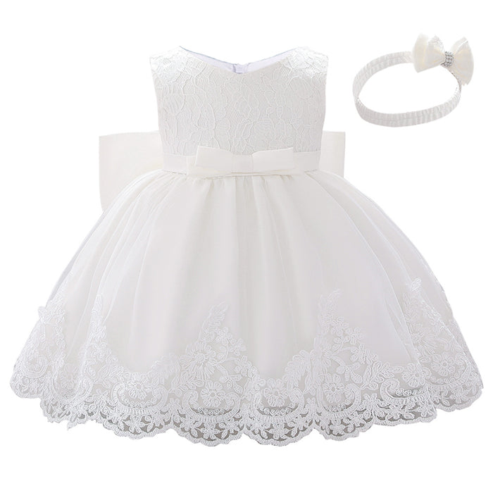 Wholesale Baby One-year-old Dress New Full Moon Dress Female Mesh Printing Send Bow Baby Dress Skirt JDC-CTS-ASQ002